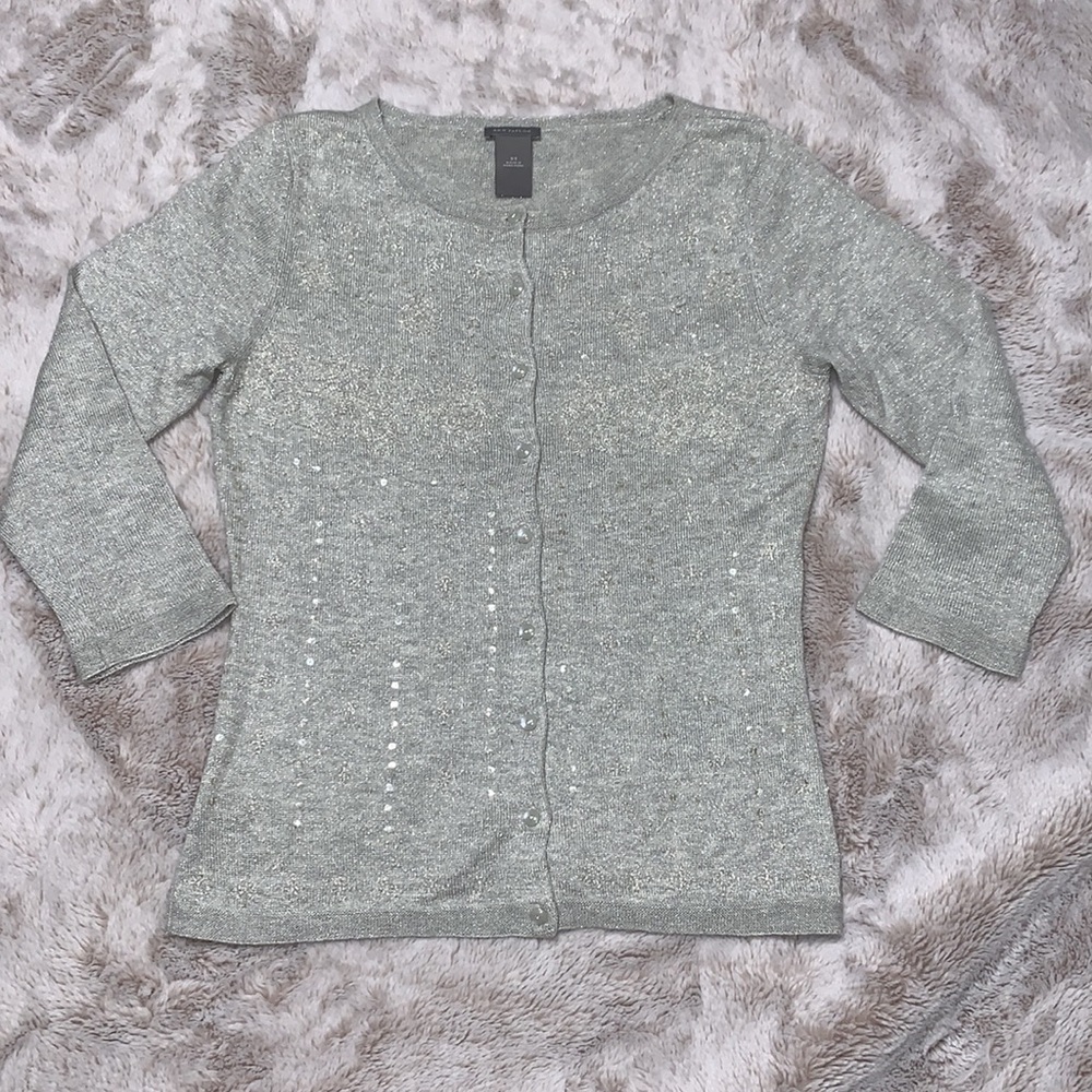 Ann Taylor metallic embellished sweater